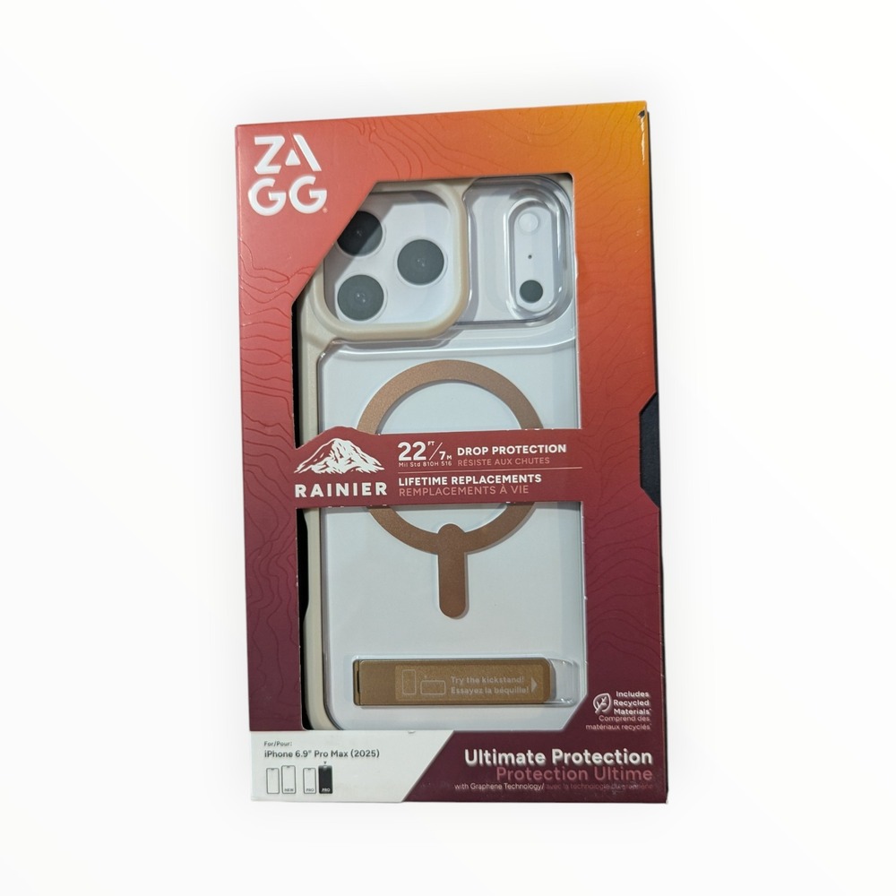 X2-O ZAGG Rainier Ultimate Protection Kickstand Case iPhone 17 Pro Max Sandstone